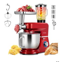 100%New VIVOHOME 6-in-1 Stand Mixer, 8.5 Quart Electric Tilt-Head Kitchen Mixer 