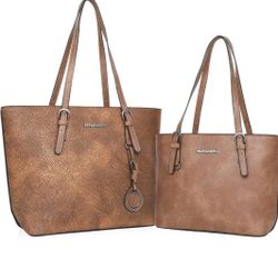 Montana West Tote Bag for Women Large Purse and Handbags Set Embossed Collection Purse 2Pcs Set
