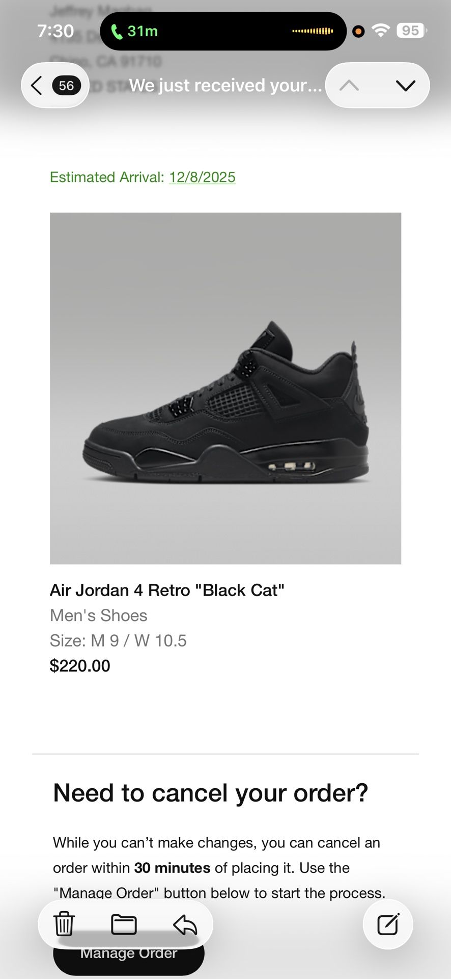 Jordan 4 Black Cat 9