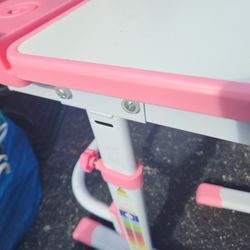 Pink Kids Desk With Chair 