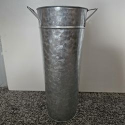 16" Galvinized French Bucket/Floor Vase