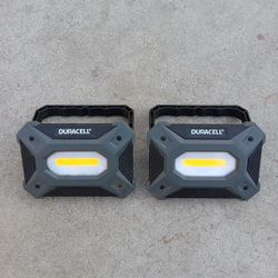 PAIR OF DURACELL 600 LUMEN LED WORKLIGHT/SAFETY AND EMERGENCY LIGHTS 