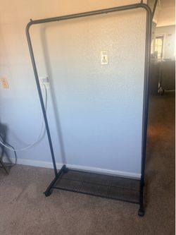 NEW Rolling Garment Rack with Storage Shelf & Wheels