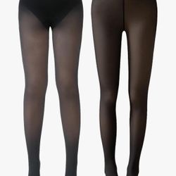 2 Pairs Fleece Lined Tights for Women
