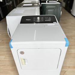 New Whirlpool - 7.0 Cu. Ft. Electric Dryer with Steam and Moisture Sensing - White Model: WED5050LW