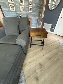 Wood side table with drawer