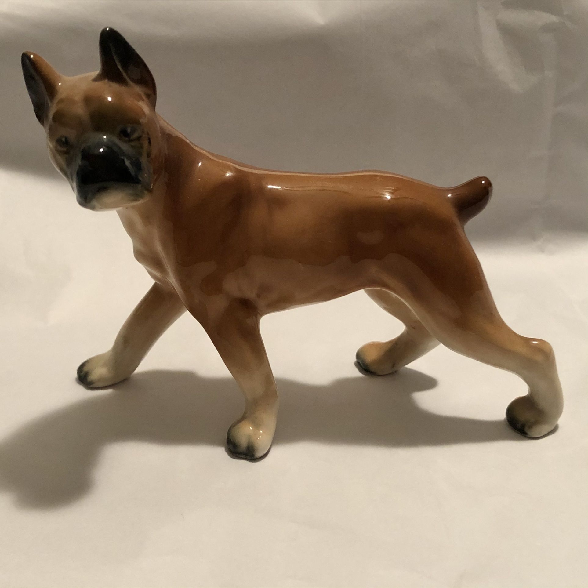 Vintage Ceramic Boxer Dog Figurine