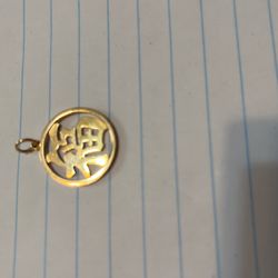 14 K Gold Solid Round Charm