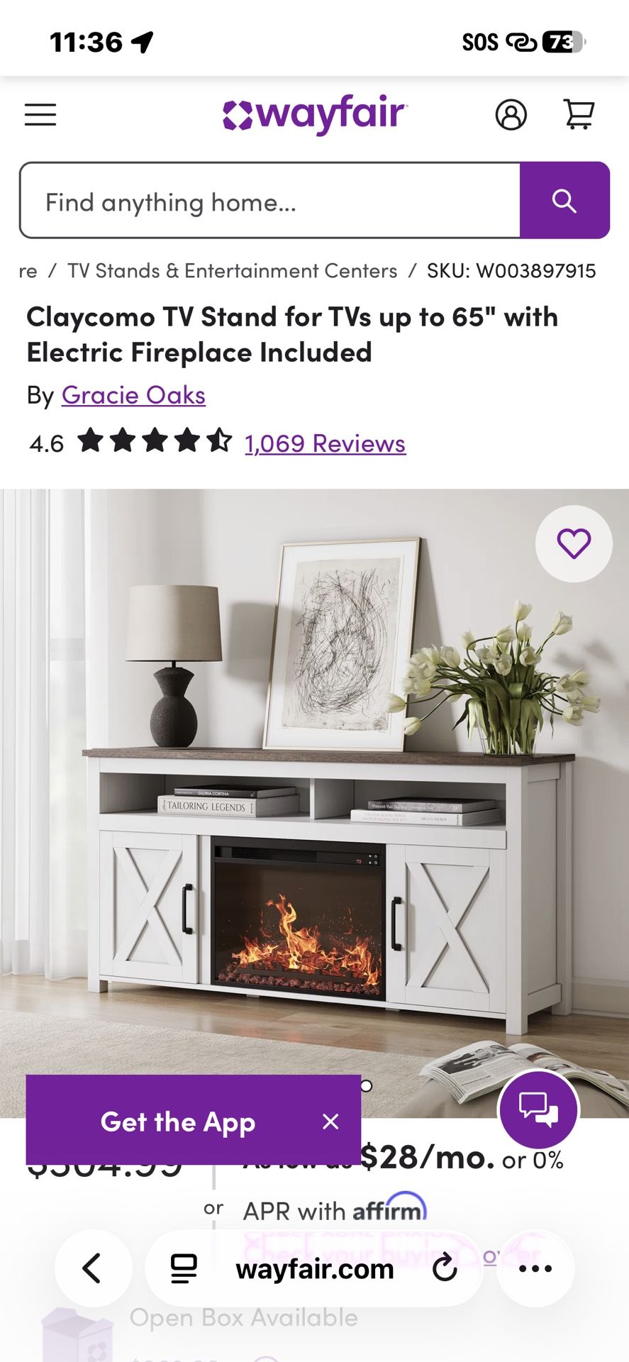 TV Fireplace Stand