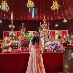 Peach Handcrafted Lehanga