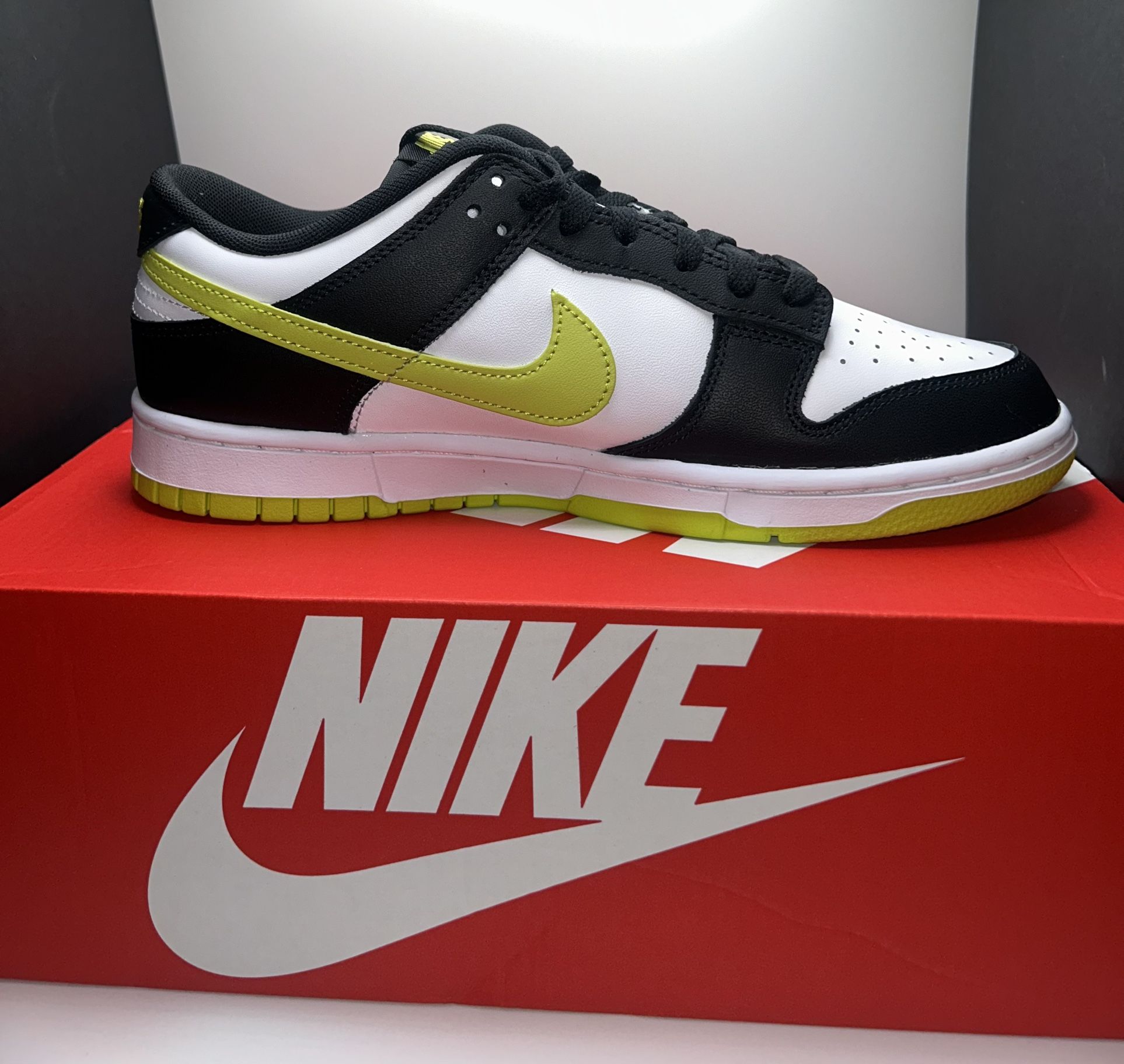 New Dunk Low Retro Men’s 9.5 White Bright Cactus Black SKU DV0833 110