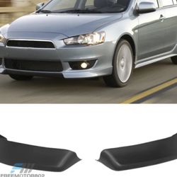For 08-15 Mitsubishi Lancer OE Style Front Bumper Lip Side Splitters Cap 2PCS PP