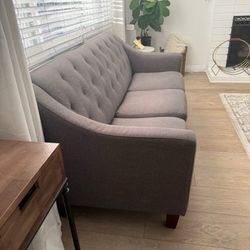 Set Of Two Gray Sofas 75”long