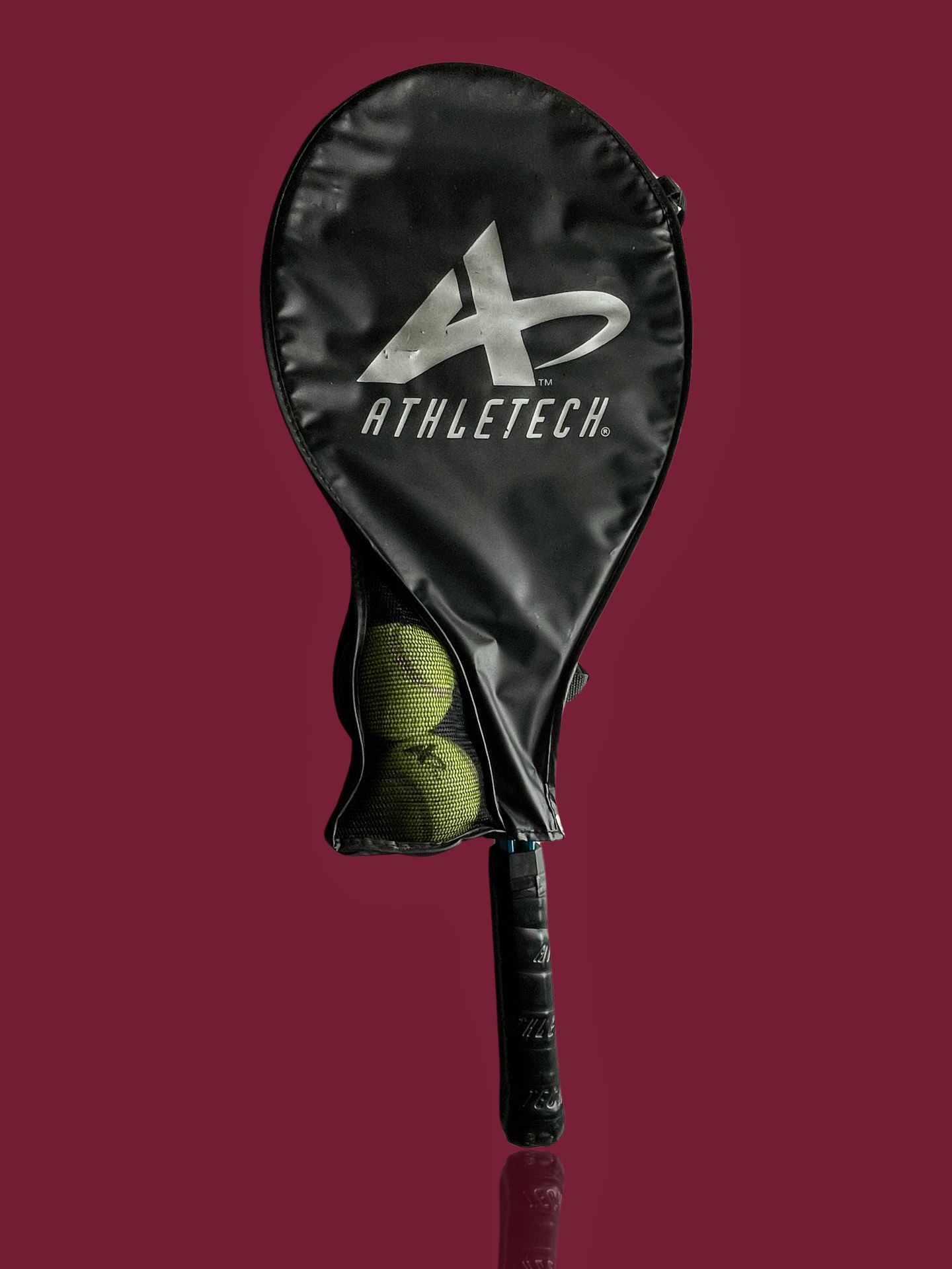 Athletech Tennis Racket with Cover Grey And Black