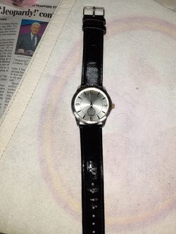 Silver and black watch.
