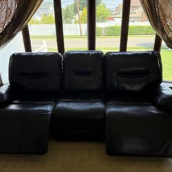 New 3 Pc Real Leather Electric Couches