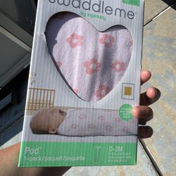 SwaddleMe by Ingenuity Compression Baby Swaddle Pod, Two-Way Zipper for Easy Diaper Changes, 0-2 Months, 1.0 TOG, 1-Pack - Flower Confetti