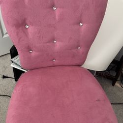 Pink Diamond Suede Computer Chair 