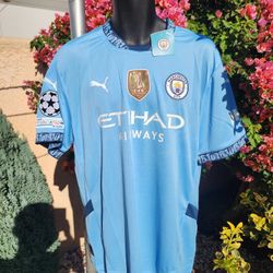 Manchester City Home Haaland Soccer Jersey 24 25