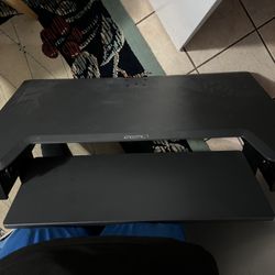 Ergotron WorkFit Sit Stand Desktop Workstation - Black/Gray
