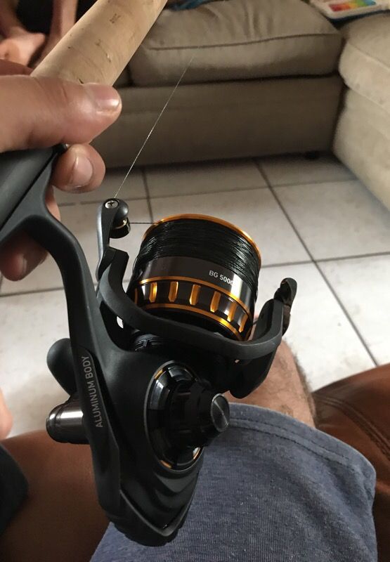 Daiwa BG 5000 and Shimano Teramar 8'0" rod combo
