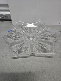 Vintage Crystal Snowflake Platter