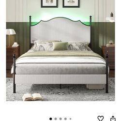 Full Bed Frame, Mattress, Mattress Topper And Box Spring