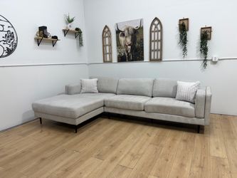 Living Spaces Gray Sectional Couch - Free Delivery