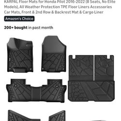 2016-2022 Honda Pilot 8 Seater (No Elite Models) All Weather Floor Mats
