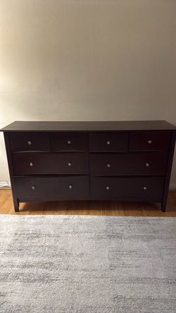 Dark Brown Wood 7-Drawer Dresser