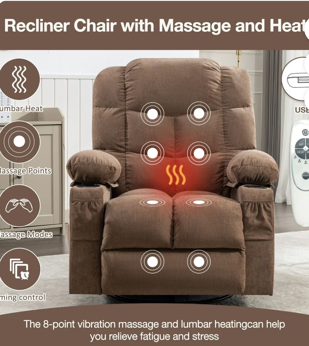 Heated Massage Recliner With Extras