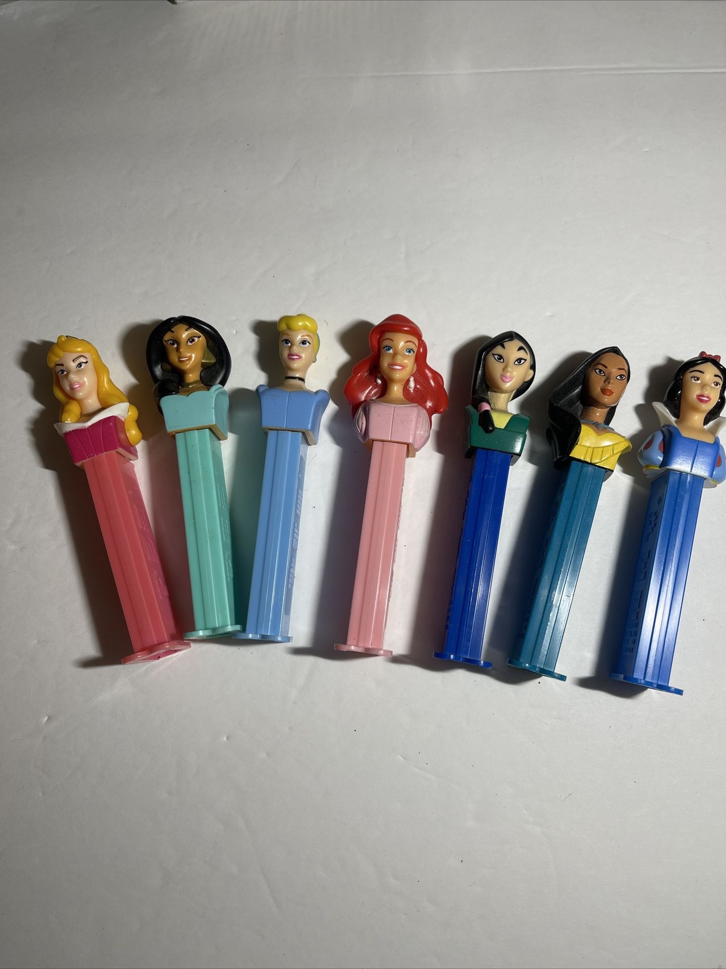 Disney Princess PEZ Dispensers Lot of 7 -Ariel, Mulan, Pocahontas, Snow White...