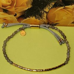 #2268, GORJANA GEMSTONE BRACELET, LABRADORITE STONES, ADJUSTABLE