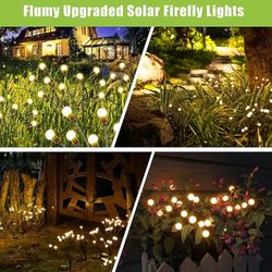 NEW SOLAR GARDEN LIGHTS 8 PK WHITE FIREFLY