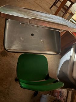 Old metal children’s desk