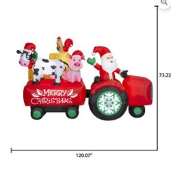 Farm Theme Holiday Yard Decoration - Santa, Cow, Pig Inflatable