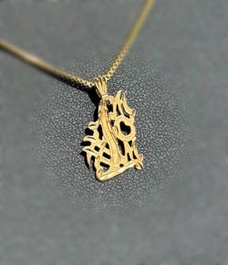 Jewelry 14k solid yellow gold number one MOM Pendant charm