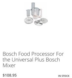 Bosch Food Processor For the Universal Plus Bosch Mixer