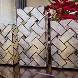 Set of 3 Capiz Candle Holders