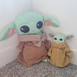 Like New 2 Baby Yoda Pillow and Plush