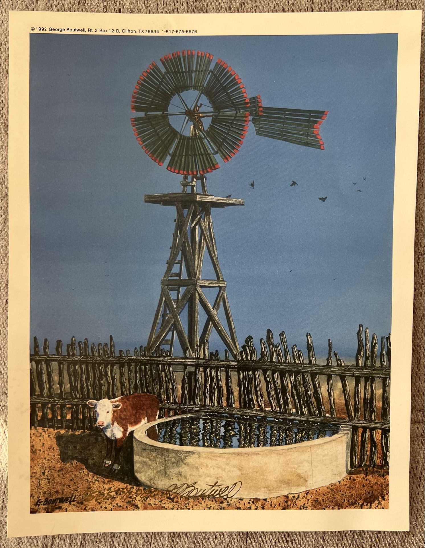 This beautiful print by Texas artist George Boutwell titled "Christmas Eclipse" is a must-have for a collector. Printed in 1992, this limited edition