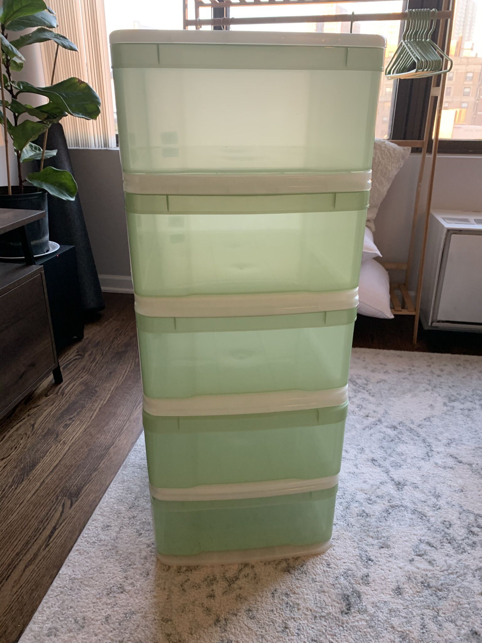 Stackable Plastic Drawers - Set Of 5