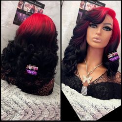 Human Hair Blended Lace Front Wig 
