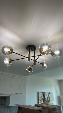 6 Light Sputnik Ceiling Light Fixture