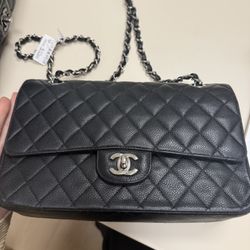 Chanel CF Medium Cavier With Silver Hardware 