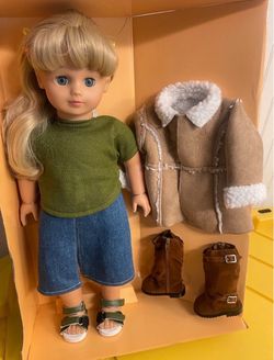 New 18" Stolle Goetz doll vintage AG fits American girl doll clothes blonde coat