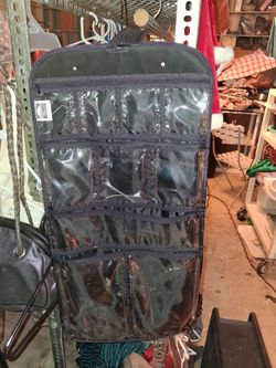Hanging Jewelry Organizer with Clear Pockets