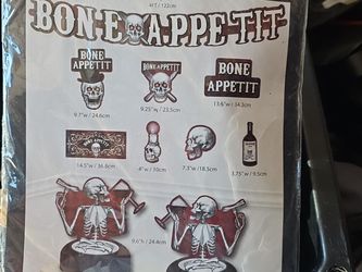 💀 Bone Appetit Halloween Decorating Kit – 10 Piece Skeleton Party Decor