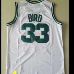 Larry bird  green on white retro authentic size large