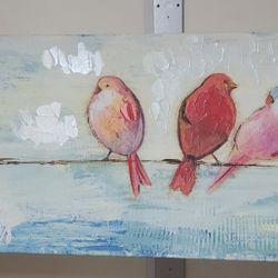 Canvas Painting Of Birds 